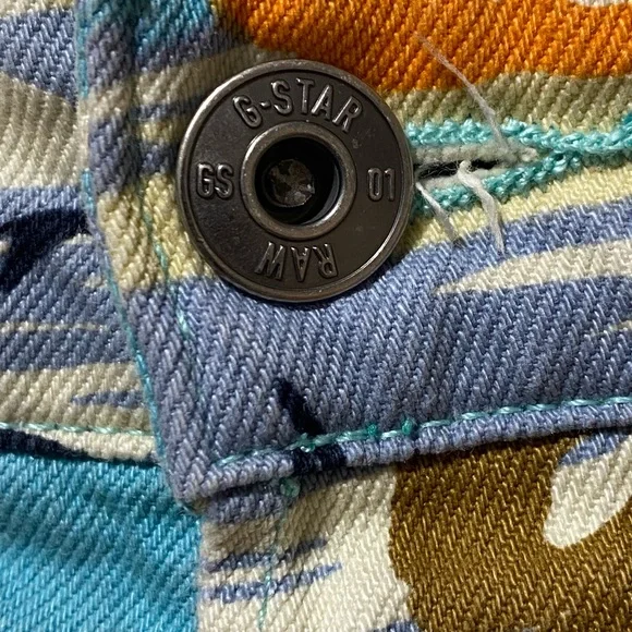 G-Star 5622 3D + Pharrell Williams Beach Hawaiian Floral Palm Tree Jeans Size 32 - Picture 9 of 16